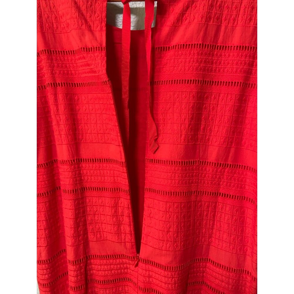 J. Crew Women's Red Orange Flutter Sleeve Knee Length Dress Size 8‎ - Picture 8 of 11